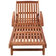 vidaXL Solid Acacia Wood Sun Lounger and Table in Brown