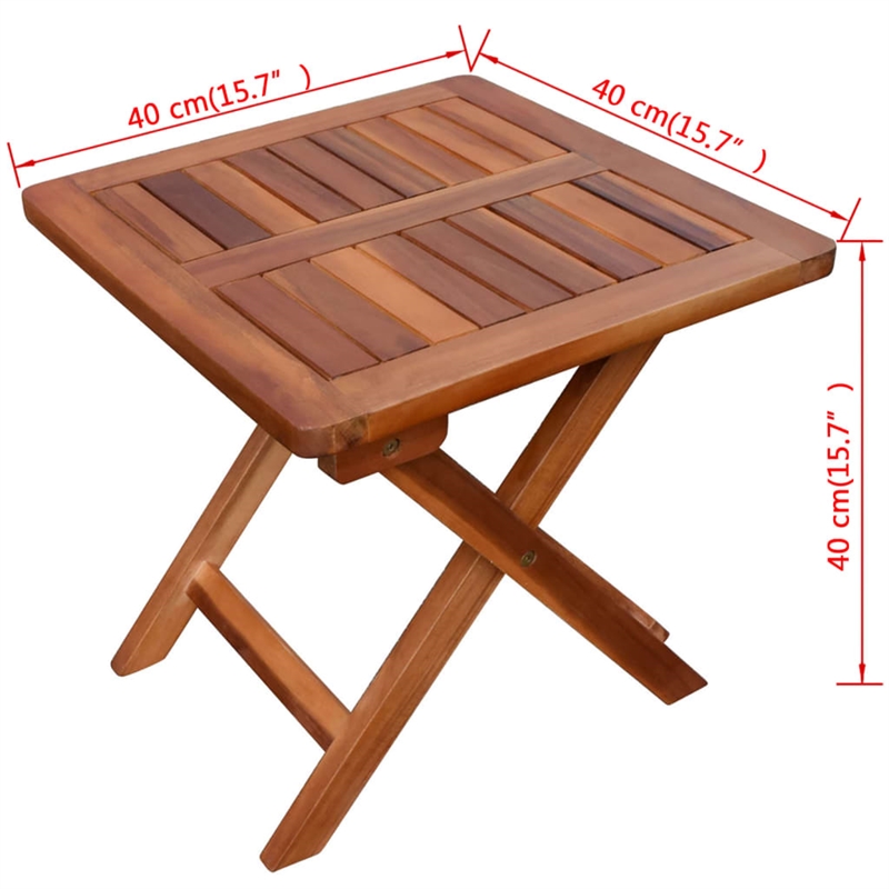 vidaXL Solid Acacia Wood Sun Lounger and Table in Brown