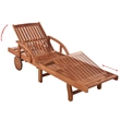 vidaXL Solid Acacia Wood Sun Lounger and Table in Brown
