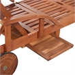 vidaXL Solid Acacia Wood Sun Lounger and Table in Brown