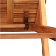 vidaXL Solid Acacia Wood Sun Lounger and Table in Brown