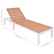 vidaXL Aluminum 2 Pc Sun Lounger and Table in Brown/White