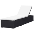 vidaXL PE Rattan Sun Lounger in Black/Cream (Set of 2)