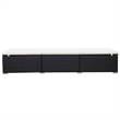 vidaXL PE Rattan Sun Lounger in Black/Cream (Set of 2)