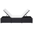 vidaXL PE Rattan Sun Lounger in Black/Cream (Set of 2)