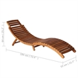vidaXL Solid Acacia Wood Sun Lounger and Table in Natural/Brown
