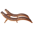 vidaXL Solid Acacia Wood Sun Lounger and Table in Natural/Brown