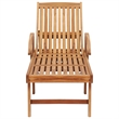 vidaXL Teak Wood 2 Pc Sun Lounger and Table in Brown