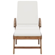 vidaXL Teak Wood Sun Lounger in Cream (Set of 2)