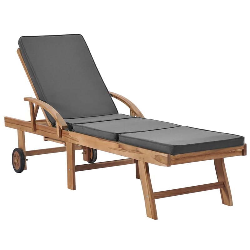 vidaXL Sun Lounger in Dark Gray (Set of 2)