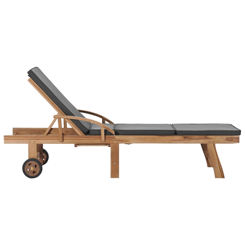 vidaXL Sun Lounger in Dark Gray (Set of 2)