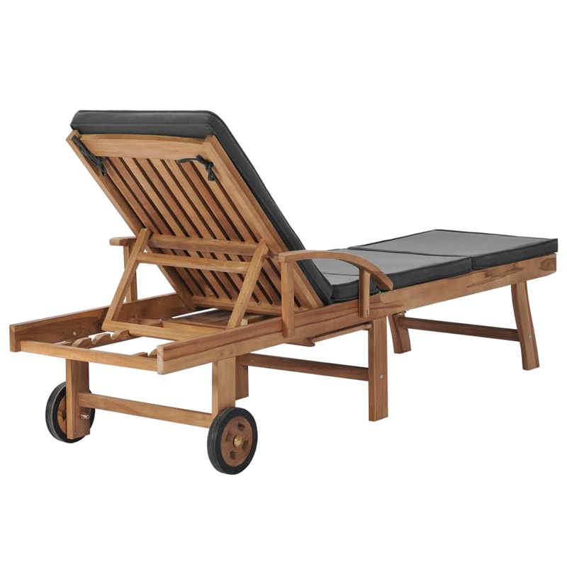 vidaXL Sun Lounger in Dark Gray (Set of 2)