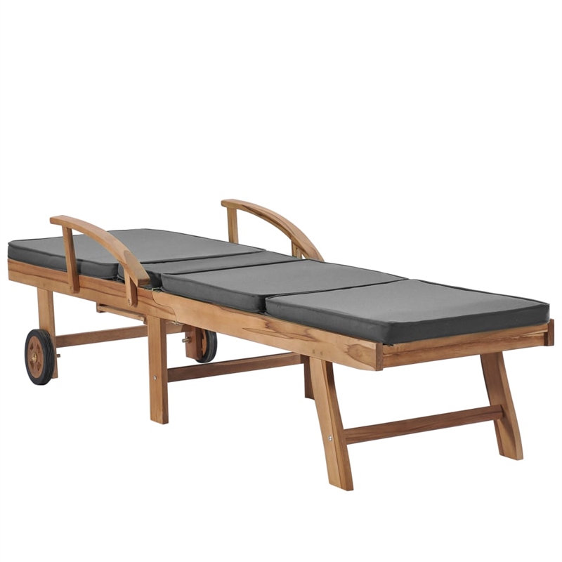vidaXL Sun Lounger in Dark Gray (Set of 2)