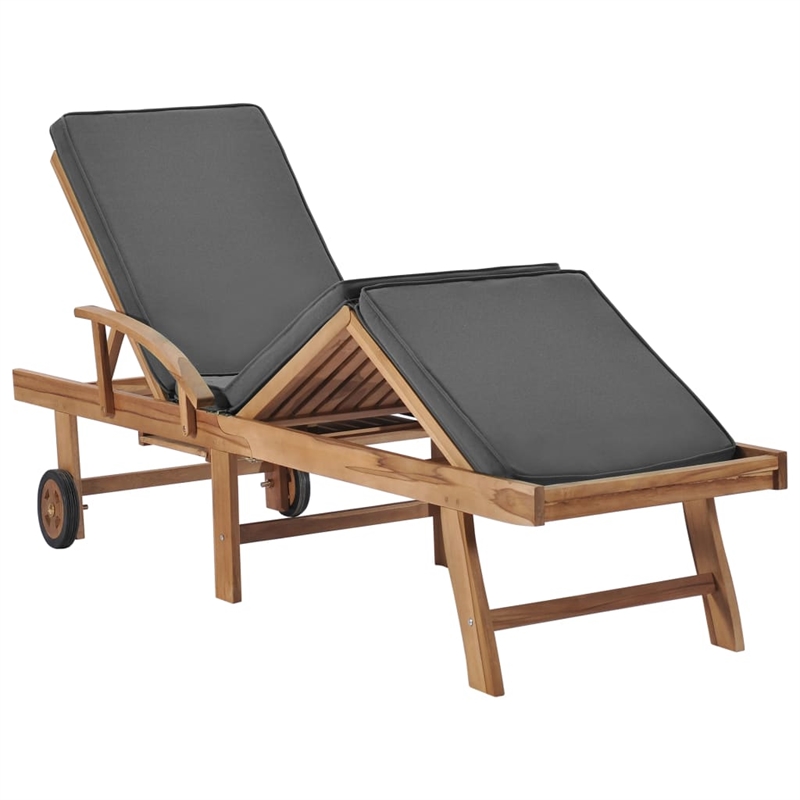 vidaXL Sun Lounger in Dark Gray (Set of 2)