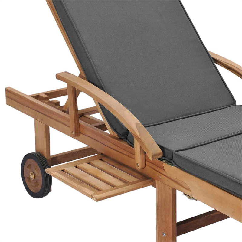 vidaXL Sun Lounger in Dark Gray (Set of 2)