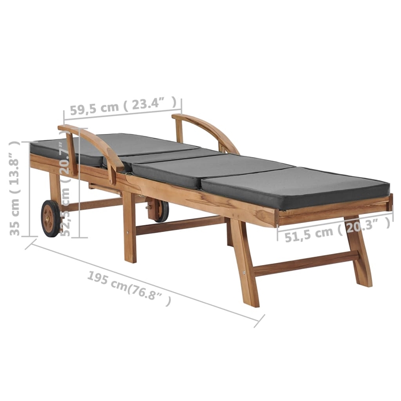 vidaXL Sun Lounger in Dark Gray (Set of 2)