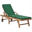 vidaXL Teak Wood Sun Lounger in Green (Set of 2)