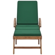 vidaXL Teak Wood Sun Lounger in Green (Set of 2)