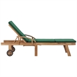 vidaXL Teak Wood Sun Lounger in Green (Set of 2)