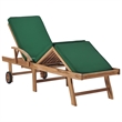 vidaXL Teak Wood Sun Lounger in Green (Set of 2)
