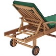 vidaXL Teak Wood Sun Lounger in Green (Set of 2)