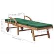 vidaXL Teak Wood Sun Lounger in Green (Set of 2)