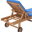 vidaXL Teak Wood 2 Pc Sun Lounger and Table in Blue
