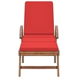 vidaXL Teak Wood Sun Lounger in Red (Set of 2)