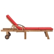 vidaXL Teak Wood Sun Lounger in Red (Set of 2)