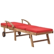 vidaXL Teak Wood Sun Lounger in Red (Set of 2)