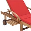 vidaXL Teak Wood Sun Lounger in Red (Set of 2)