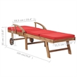 vidaXL Teak Wood Sun Lounger in Red (Set of 2)