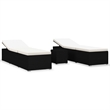 vidaXL Sun Lounger in Black/Cream White