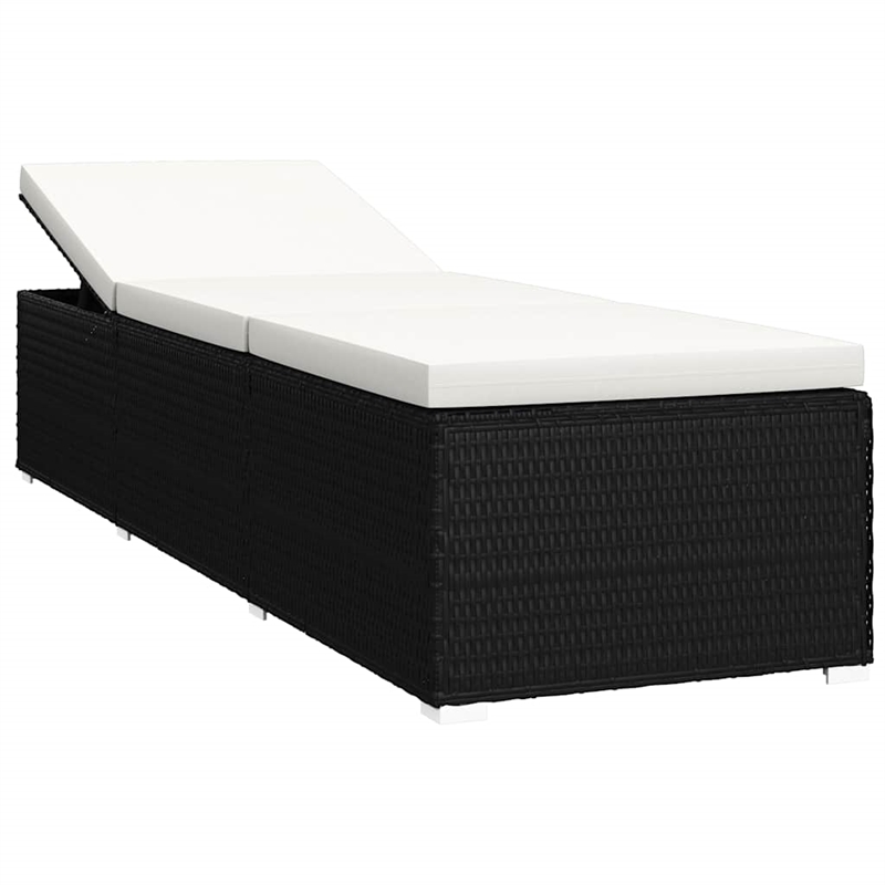 vidaXL Sun Lounger in Black/Cream White