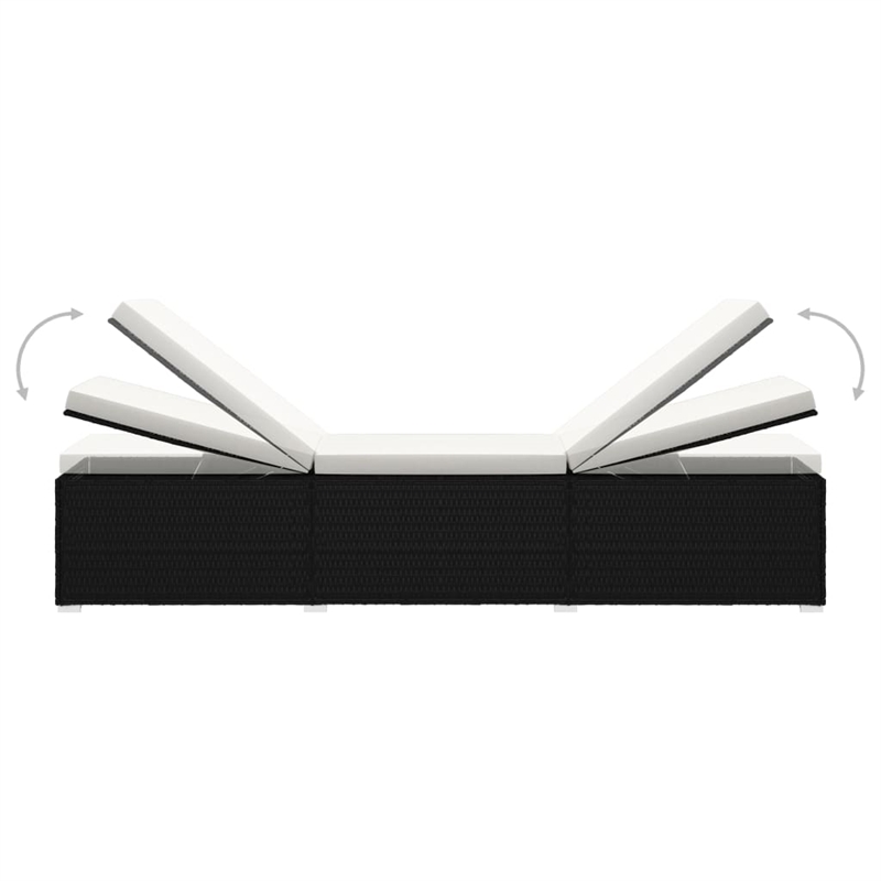 vidaXL Sun Lounger in Black/Cream White