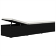 vidaXL Sun Lounger in Black/Cream White