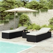 vidaXL Sun Lounger in Black/Cream White