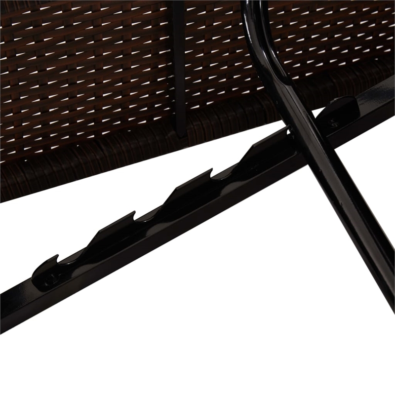 vidaXL Standard Foldable PE Rattan Sun Lounger in Brown
