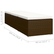 vidaXL Standard Foldable PE Rattan Sun Lounger in Brown