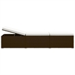 vidaXL Standard Foldable PE Rattan Sun Lounger in Brown