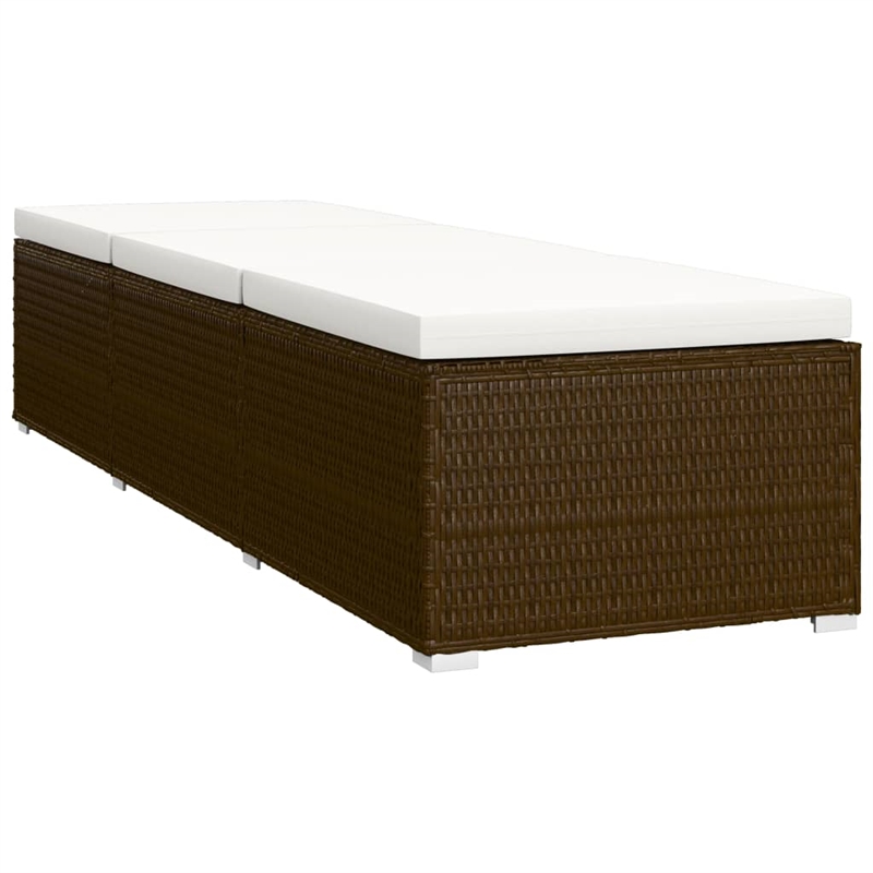 vidaXL Standard Foldable PE Rattan Sun Lounger in Brown