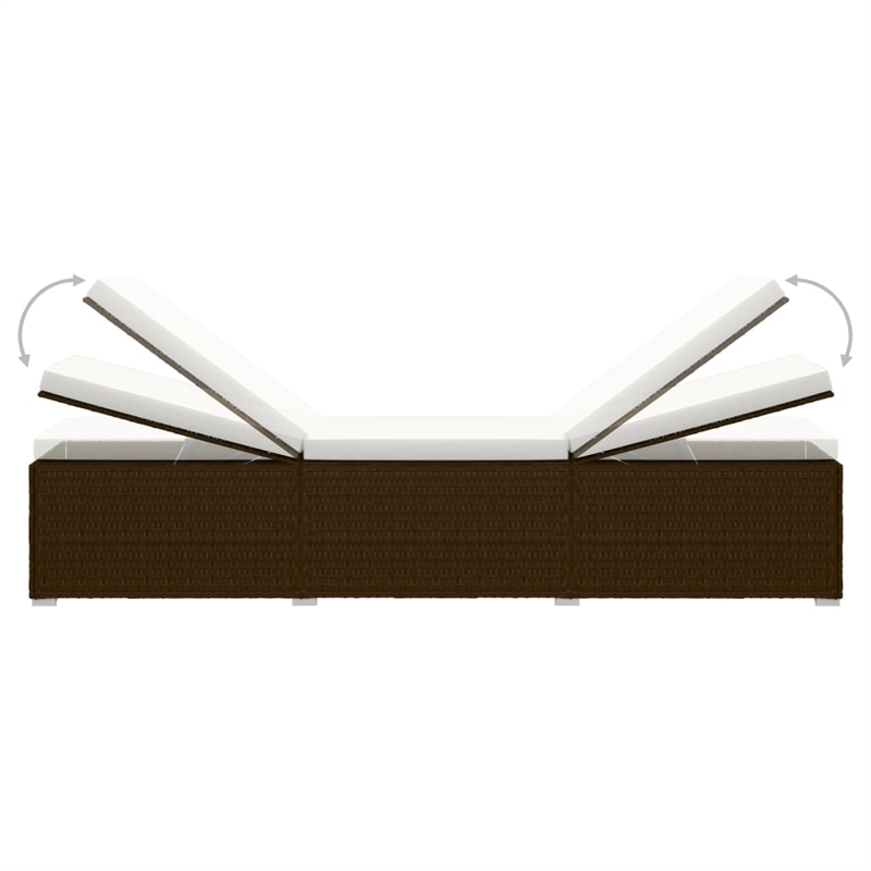 vidaXL Standard Foldable PE Rattan Sun Lounger in Brown