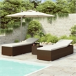 vidaXL Standard Foldable PE Rattan Sun Lounger in Brown