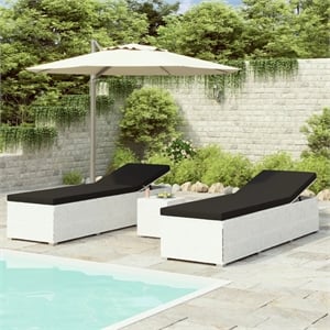 vidaXL Sun Lounger in Black/White