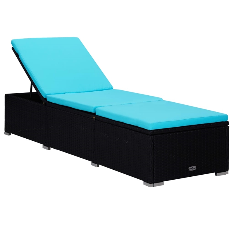 vidaXL PE Rattan Sun Lounger Set in Black
