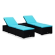 vidaXL PE Rattan Sun Lounger Set in Black