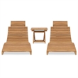 vidaXL Teak Wood Garden Lounger Set in Brown