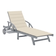 vidaXL Solid Acacia Wood Sun Lounger in Gray