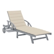 vidaXL Solid Acacia Wood Sun Lounger in Gray
