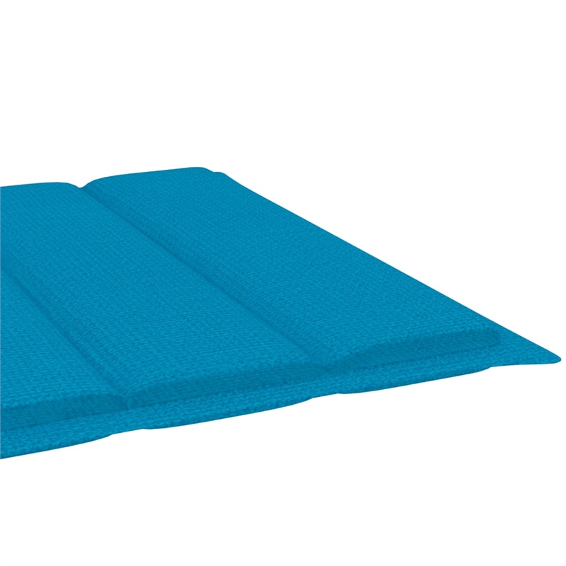 vidaXL Solid Acacia Wood Sun Lounger in Gray/Blue Cushions